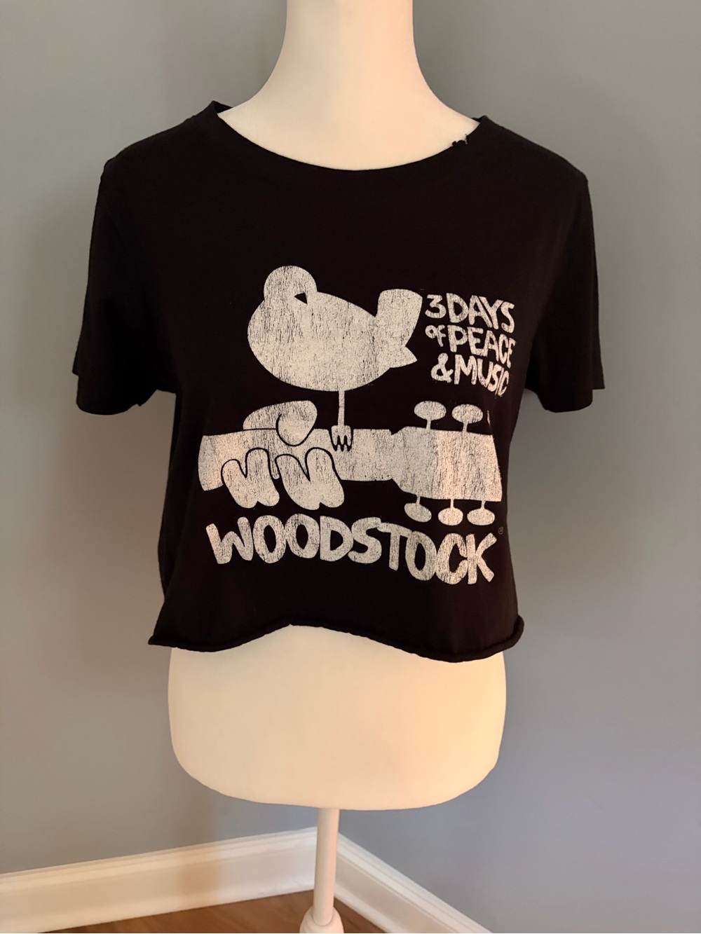 Prince Peter Collection Black Woodstock Graphic Crop Top